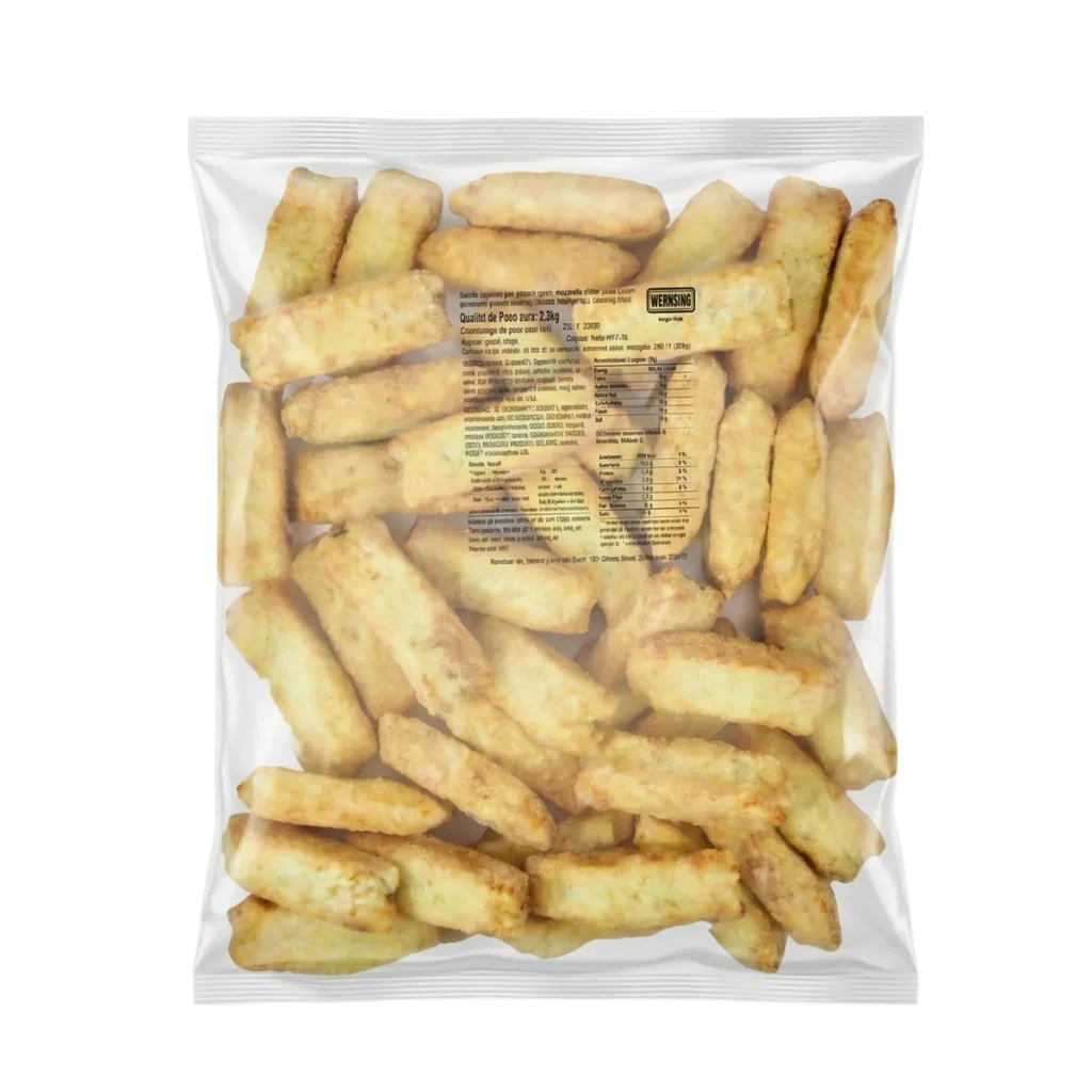 Bastones de Papa Rellenos de Muzzarella y Esp. de Wernsing, 2,5 kg