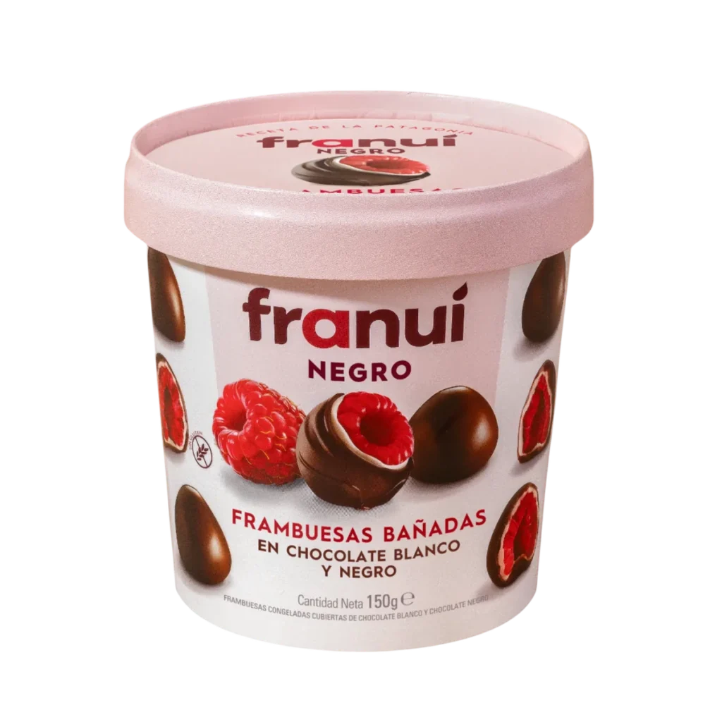 Frambuesas Bañadas en Chocolate Amargo de Franuí, 150 g