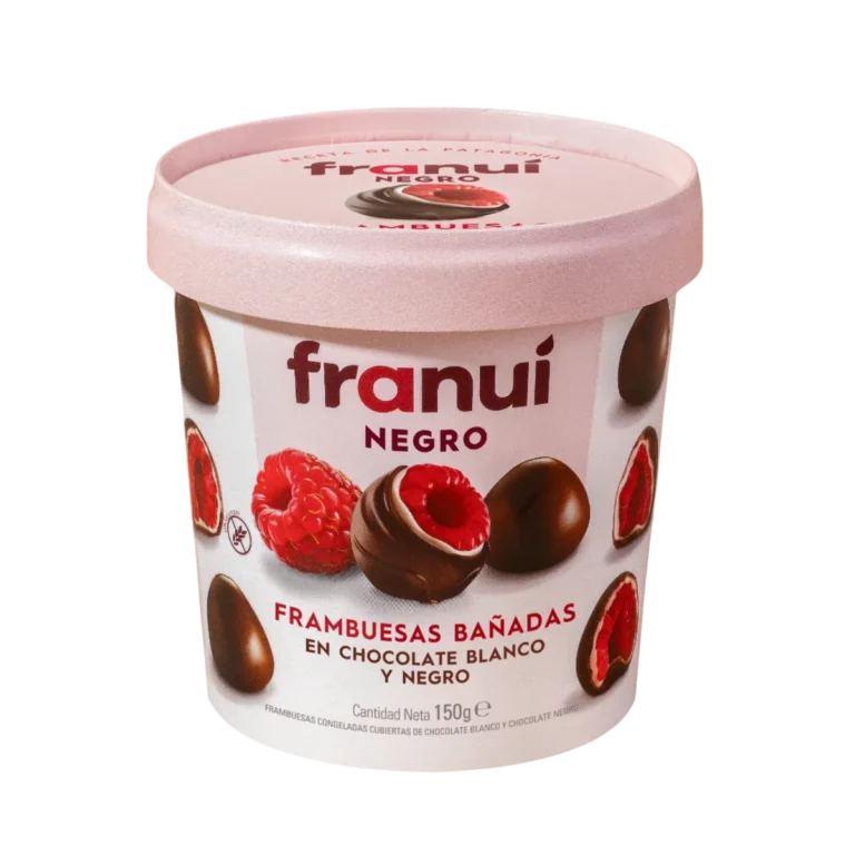 Frambuesas Bañadas en Chocolate Amargo de Franuí, 150 g