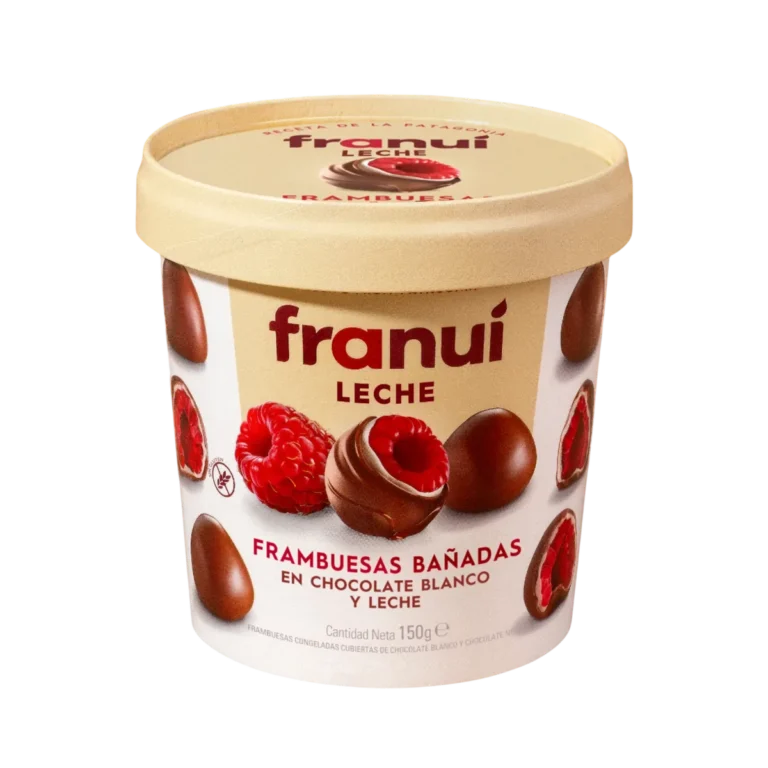 Frambuesas Bañadas en Chocolate con Leche de Franuí, 150 g