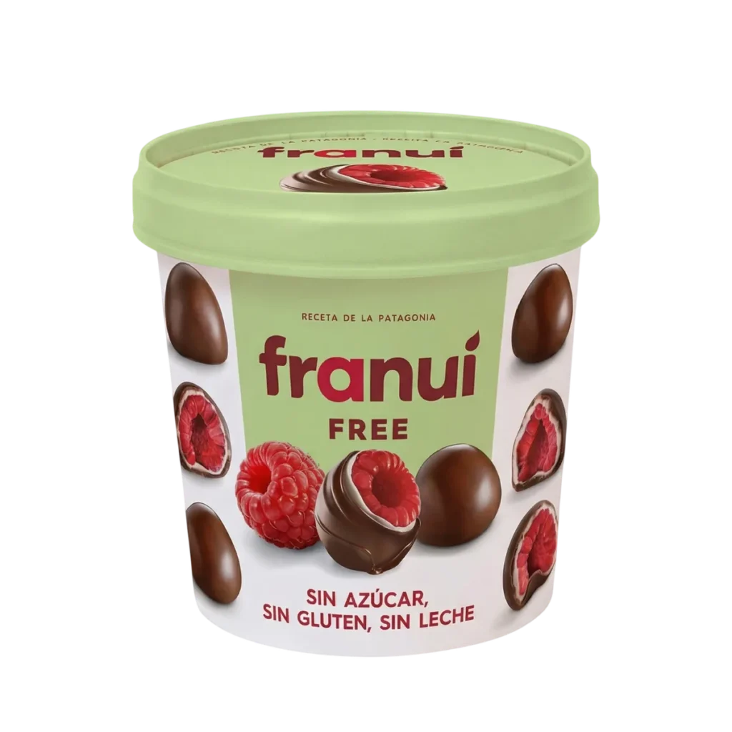 Frambuesas Bañadas en Chocolate (sin Azúcar, sin Leche, sin Gluten) de Franuí, 150 g