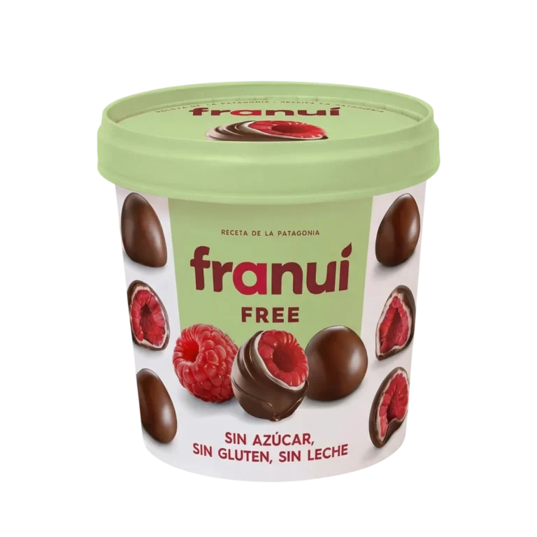Frambuesas Bañadas en Chocolate (sin Azúcar, sin Leche, sin Gluten) de Franuí, 150 g