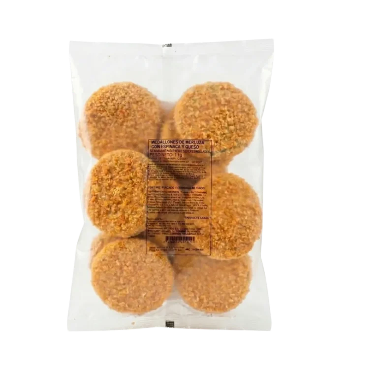 Medallones de Merluza Rellenos Espinaca & Queso de Solimeno, 1 kg