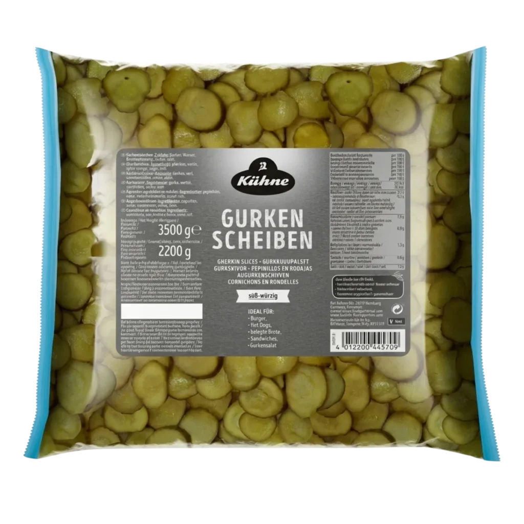 Pepinillos en Rodajas (bolsa) de Kühne, 3,5 L